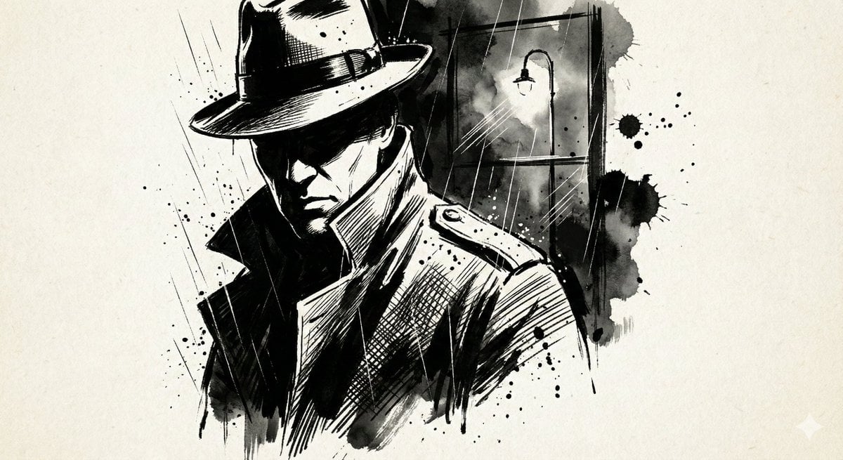 A High Contrast Ink Noir Portrait 3D Illustration Nano Banana Prompt AI image prompt example 2