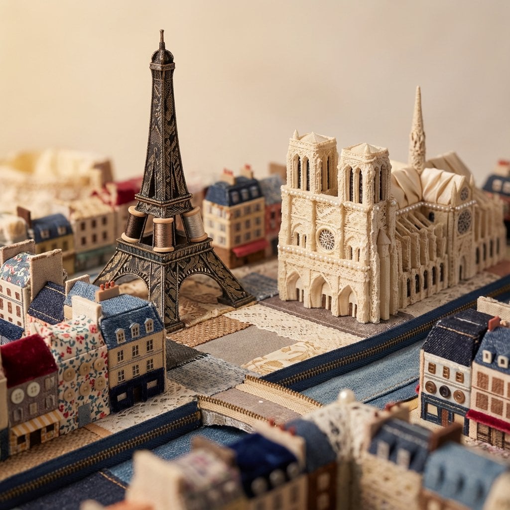 Paris Pc Anchor Location Material 3D Illustration Nano Banana Prompt AI image prompt example 2