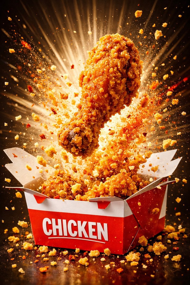 Project Title Hyper Visual Fried Chicken Food GPT Image 2 Prompt AI image prompt example 3