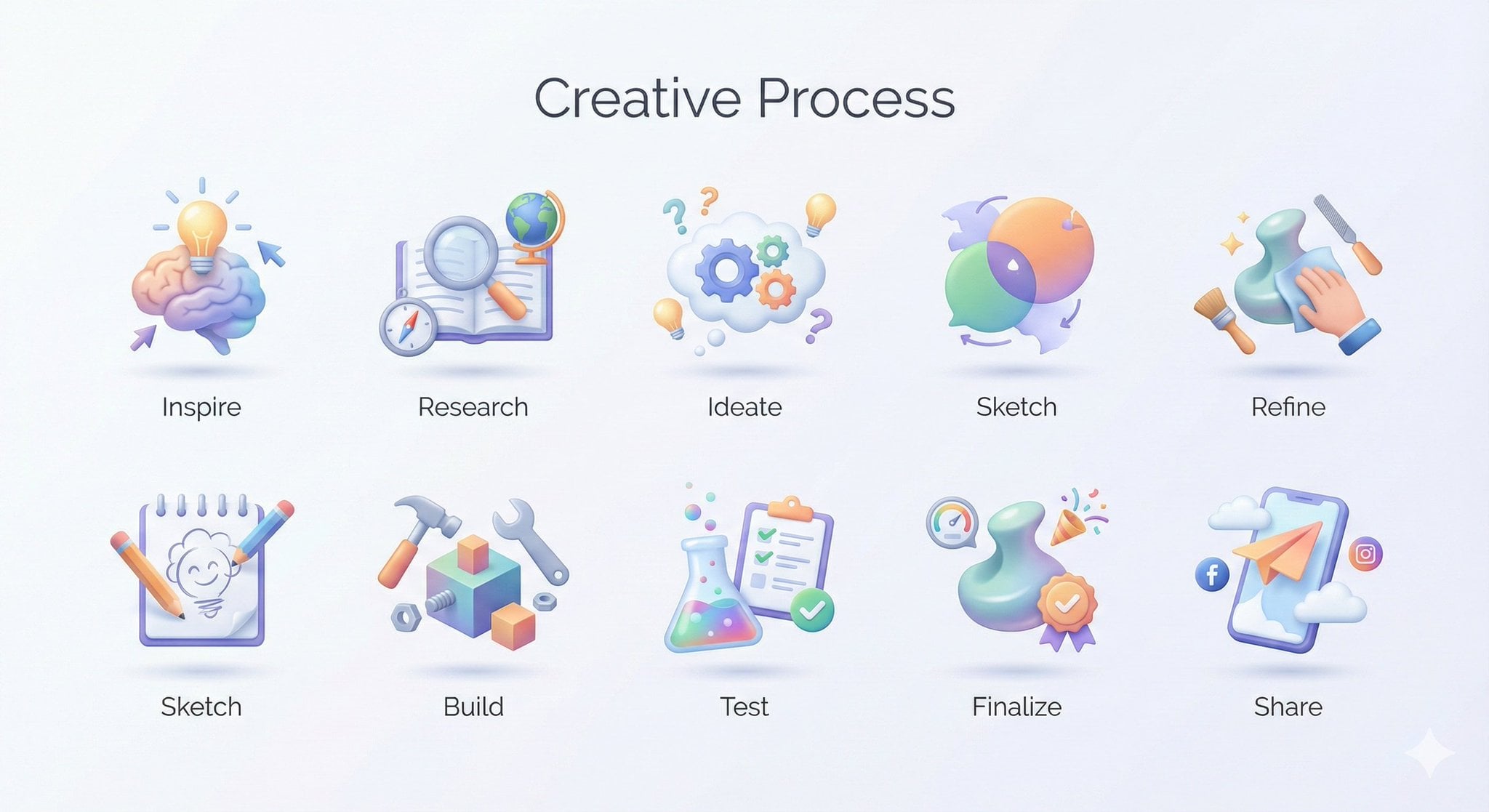 Create A Collection Of Icons 3D Illustration Nano Banana Prompt AI image prompt example 2