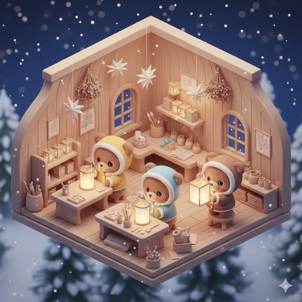 Prompt Isometric 3d Kawaii Scene 3D Illustration Nano Banana Prompt AI image prompt example 3