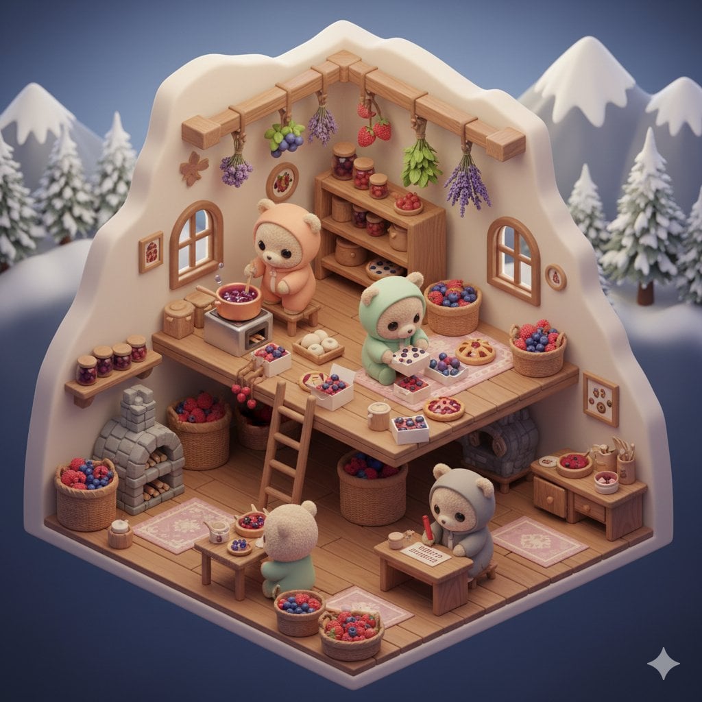 Prompt Isometric 3d Kawaii Scene 3D Illustration Nano Banana Prompt AI image prompt example 4