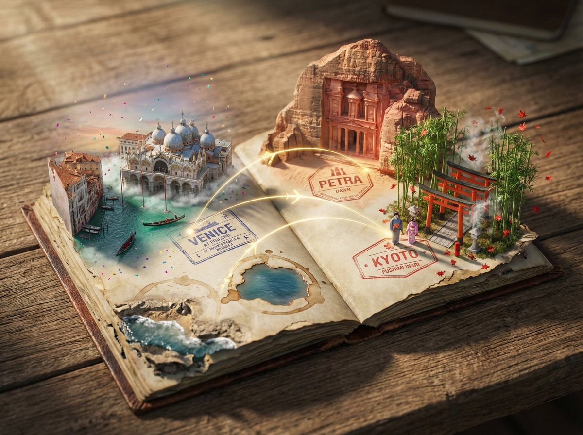 Epic 3d Scene A Weathered Passport 3D Illustration Nano Banana Prompt AI image prompt example 2