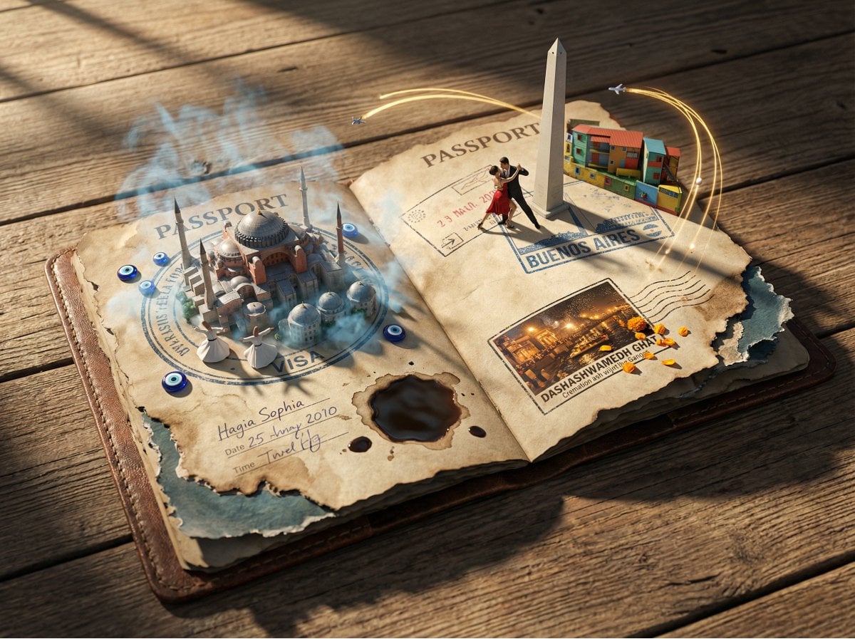 Epic 3d Scene A Weathered Passport 3D Illustration Nano Banana Prompt AI image prompt example 3