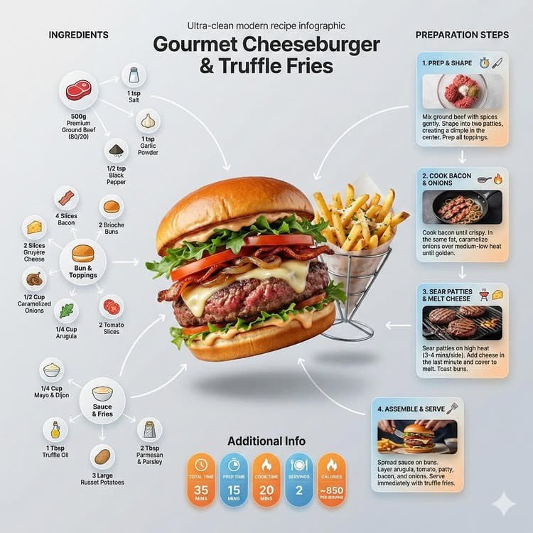 Ultra Clean Modern Recipe Infographic Food Nano Banana Prompt AI image prompt example 2