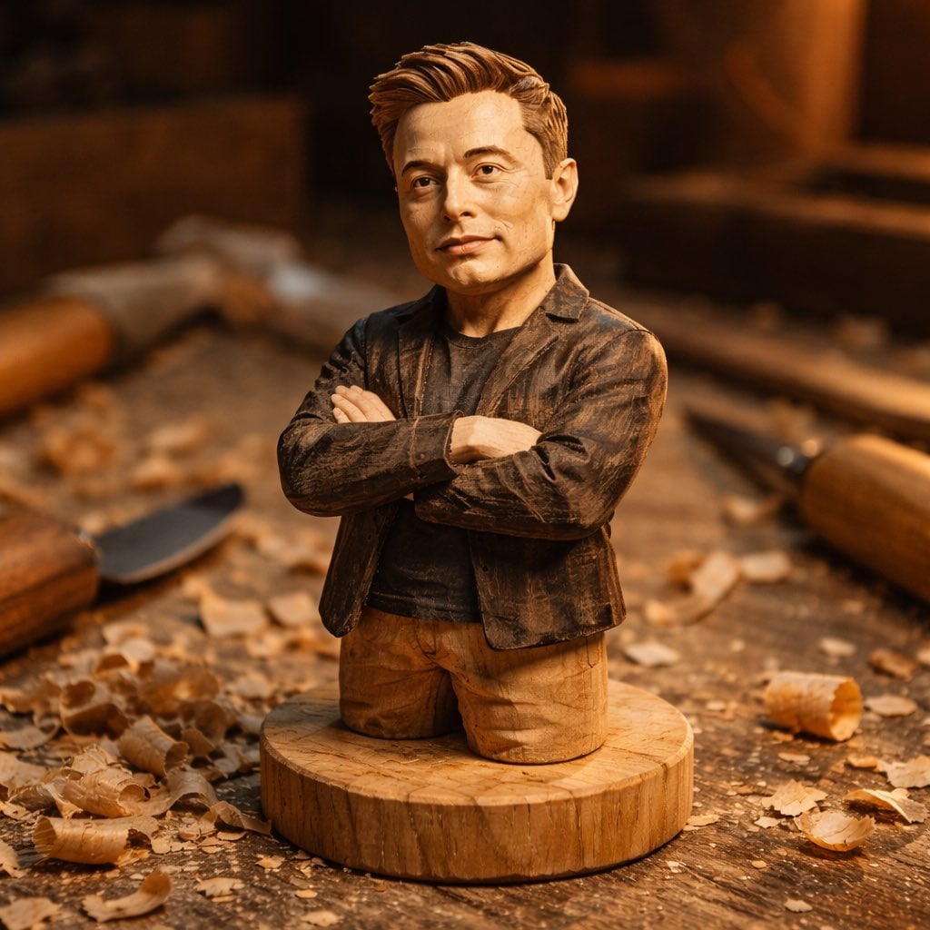 A Hand Carved Wooden Miniature 3D Illustration GPT Image 2 Prompt AI image prompt example 2