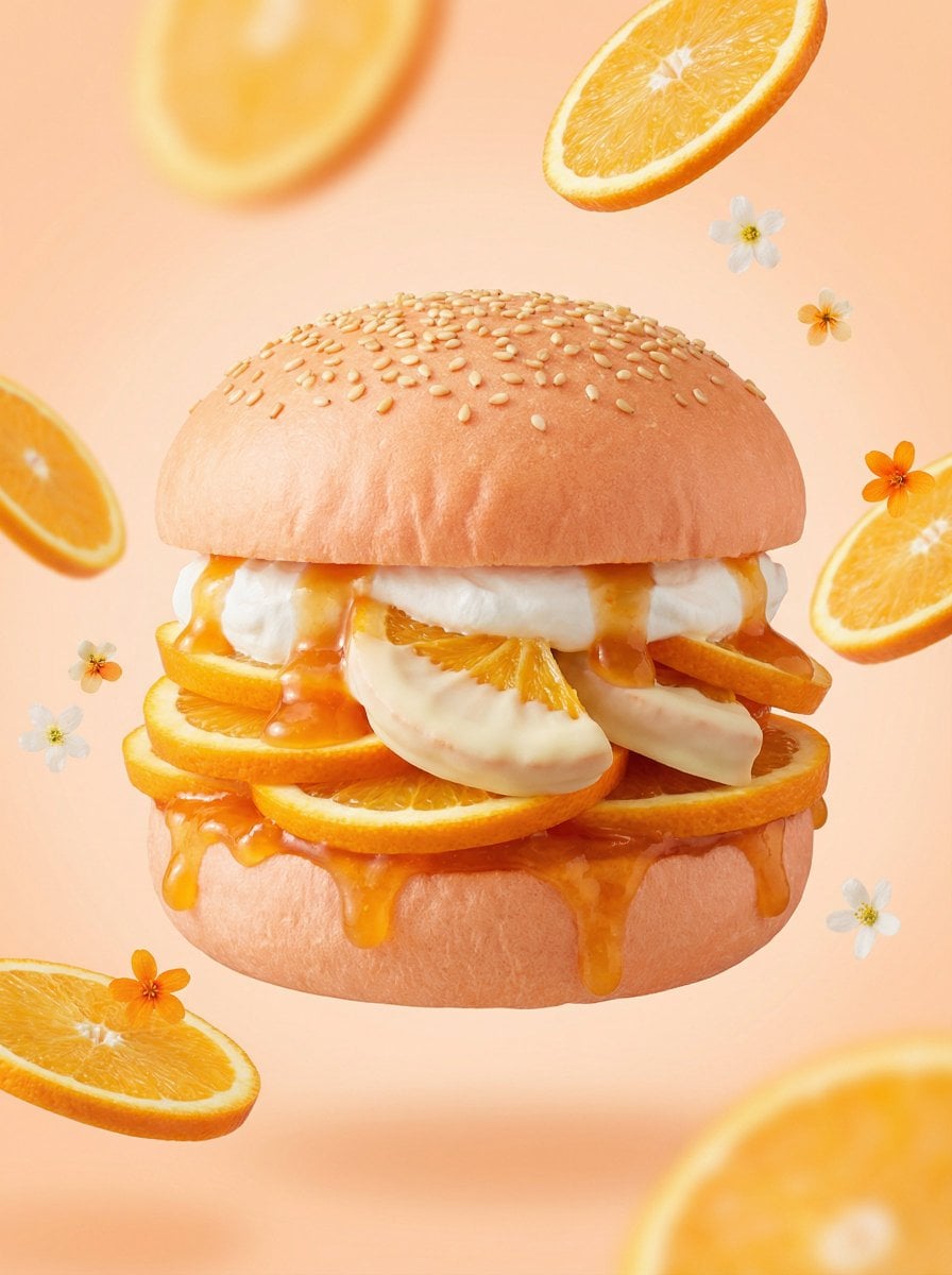 A Hyper Realistic Fruit Dessert Burger Food Nano Banana Prompt AI image prompt example 3