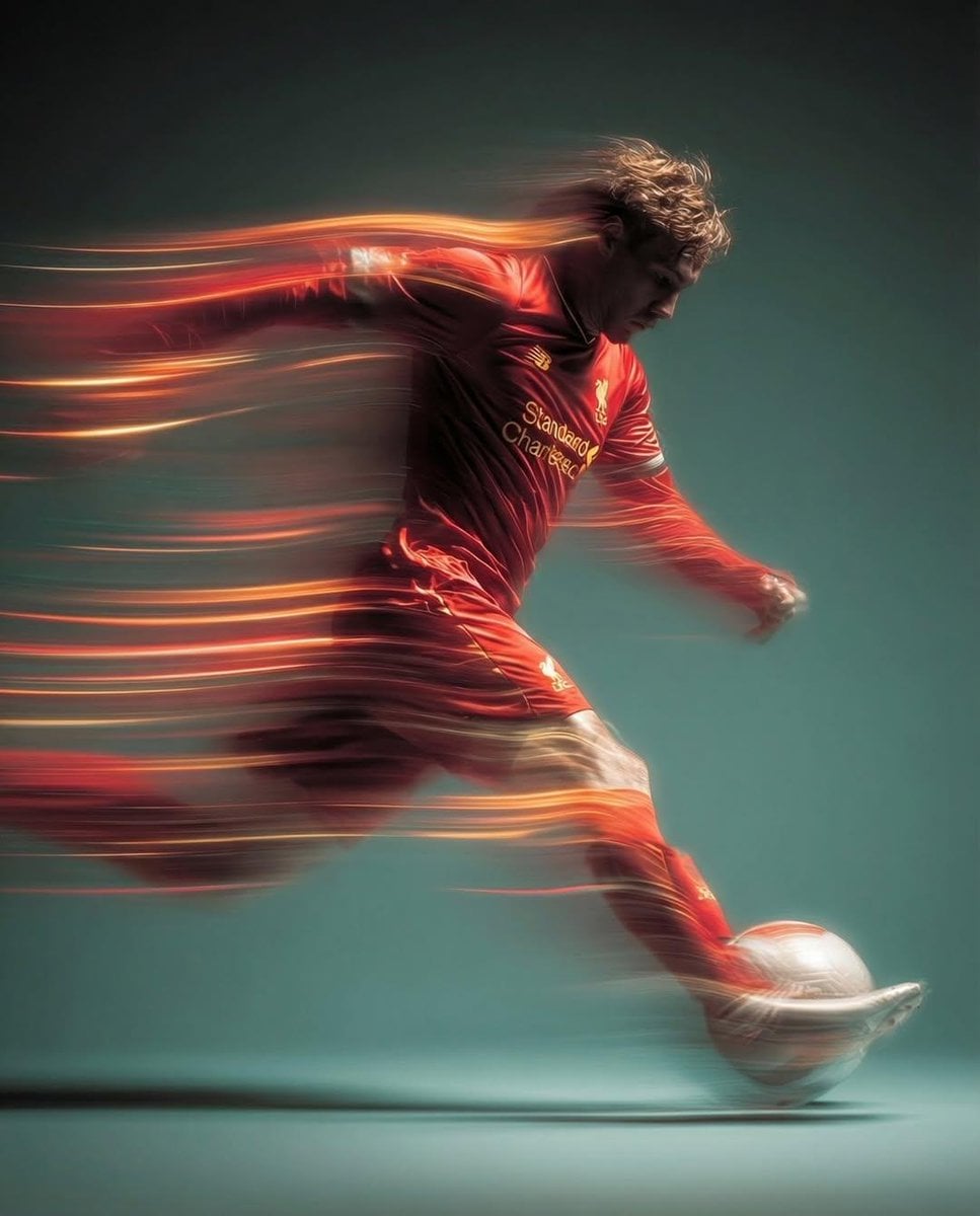 Panning Shot Of A Mysterious Soccer Photography Nano Banana Prompt AI image prompt example 2