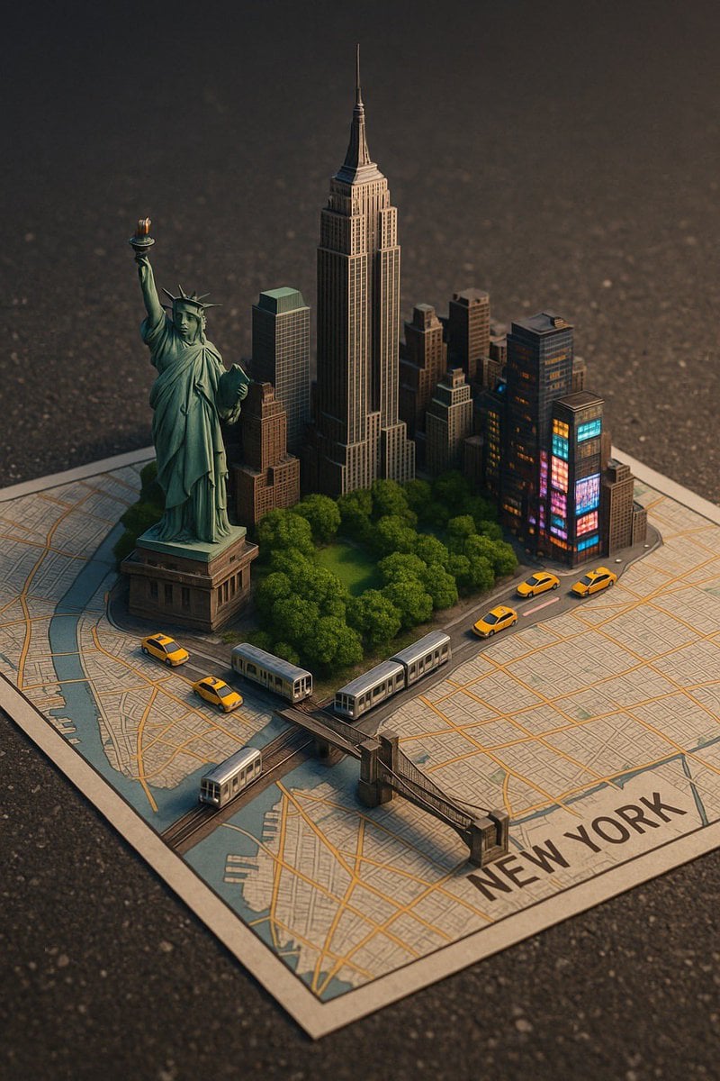A Street Style Map Of City Name 3D Illustration Nano Banana Prompt AI image prompt example 2