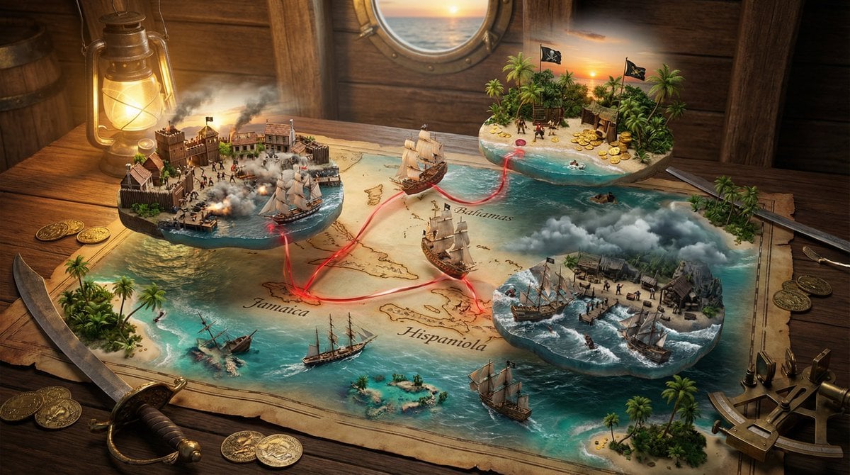A Weathered Map Type Map Spread 3D Illustration Nano Banana Prompt AI image prompt example 3