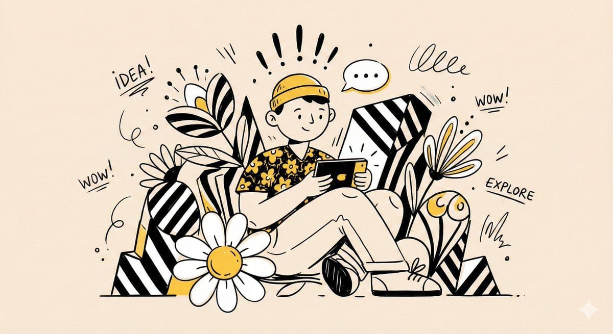 Create A Whimsical Playful Illustration UI Graphic Nano Banana Prompt AI image prompt example 2