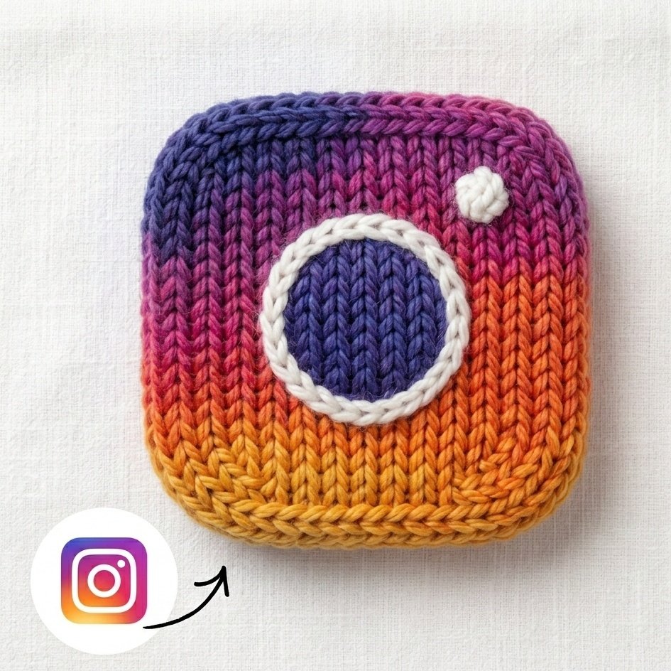 Instagram Logo Made From Thick 3D Illustration Nano Banana Prompt AI image prompt example 3